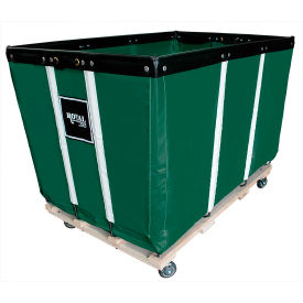 Royal Basket Trucks® Heavy Duty Basket Truck 24 Bu Green Vinyl Wood Base 2 Rg/2 Sw R24-EEW-HDC-4UNN