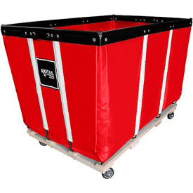 Royal Basket Trucks® 24 BU-Heavy-Duty Basket Truck - Vinyl Liner - 4 Swivel Casters-Red R24-RRW-HDA-4UNN