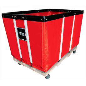 Royal Basket Trucks® Heavy Duty Basket Truck 24 Bu Red Vinyl Wood Base 2 Rg/2 Sw R24-RRW-HDC-4UNN
