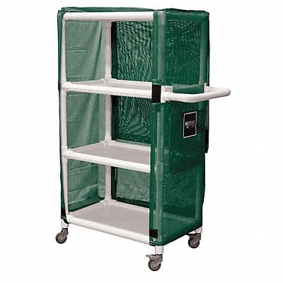 PVC Linen Cart 32 3 Shelf Green MPN:G32-EEX-L3A-3ULN