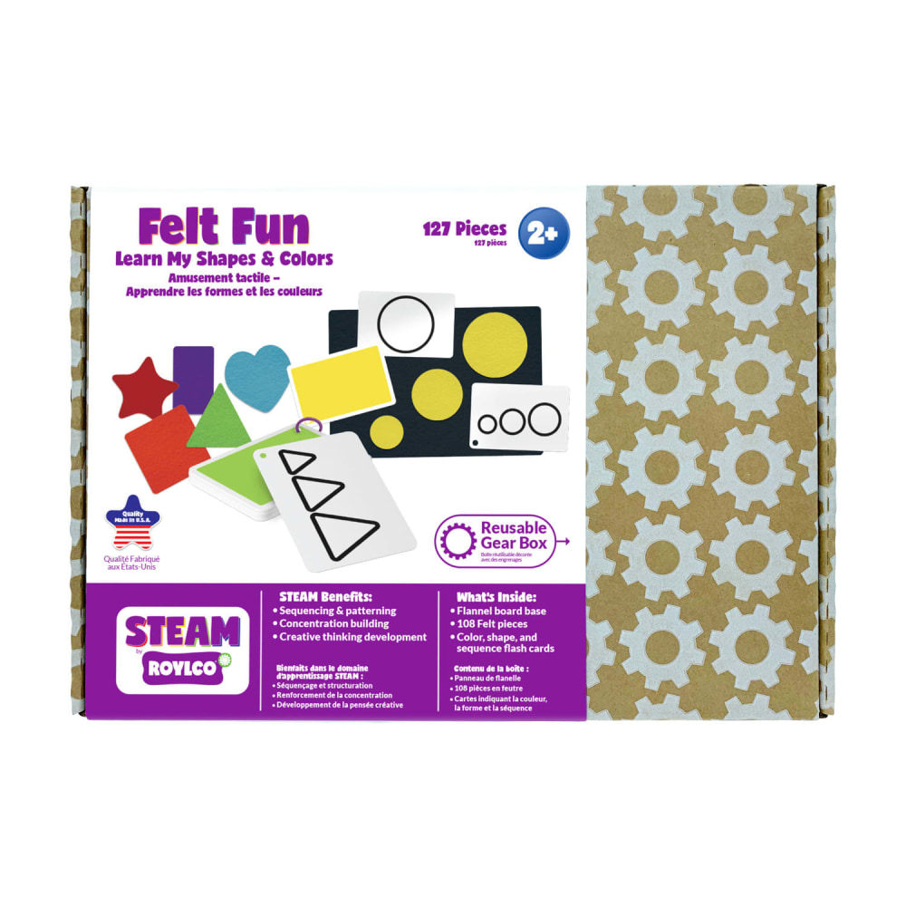 Roylco STEAM Felt Fun Pieces, Learn my Shapes and Colors, Set Of 110 Pieces MPN:R-20305