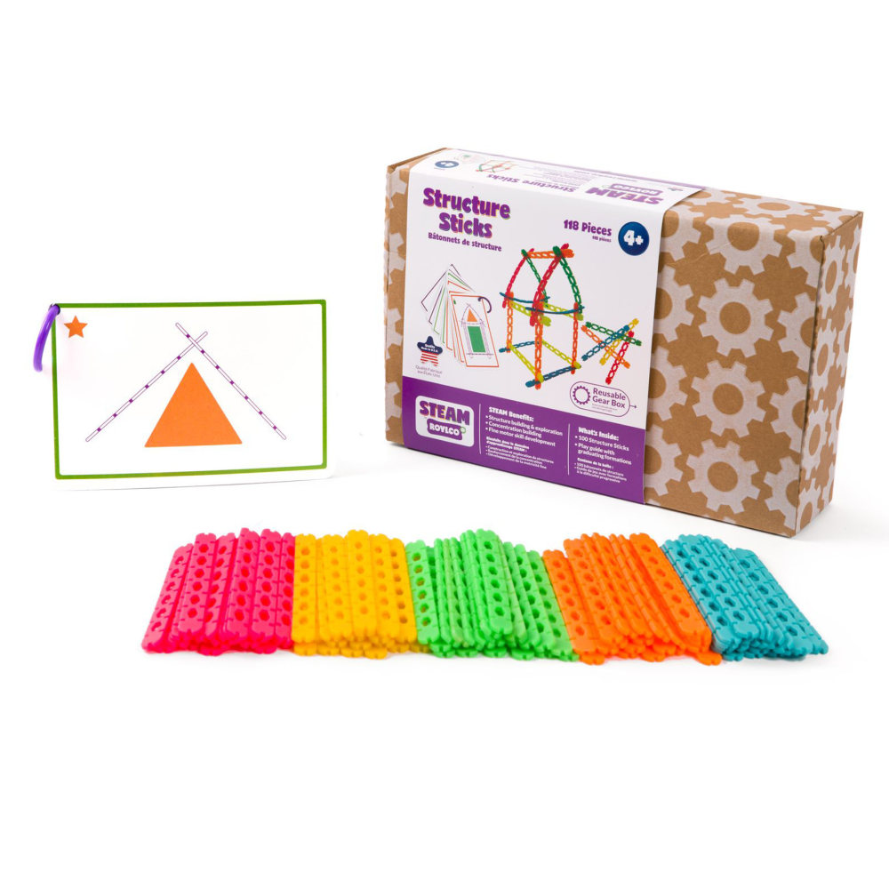 Roylco STEAM Structure Sticks And Play Guide, Multicolor, Grade K To 3 MPN:R-20309