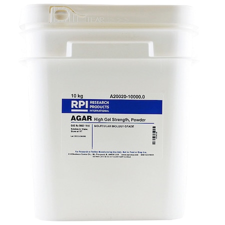Agar, High Gel Strength, Powder, 10kg MPN:A20020-10000.0