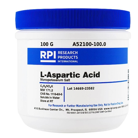 L-Aspartic Acid, MonoPotassium Salt, 100g MPN:A52100-100.0