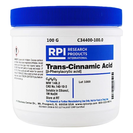 TRANS-Cinnamic Acid, 100g MPN:C34400-100.0