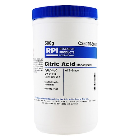 Citric Acid, Monohydrate, 500g MPN:C35025-500.0