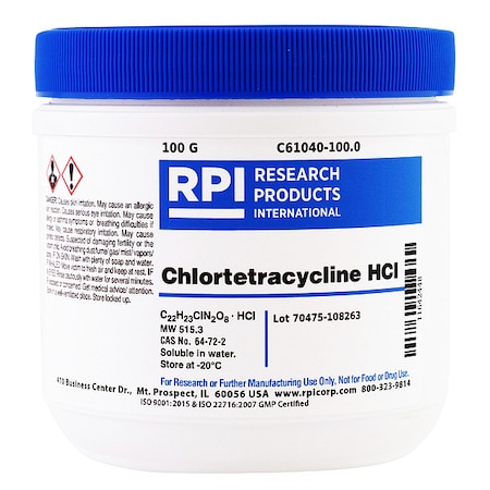 Chlortetracycline Hydrochloride, 100g MPN:C61040-100.0