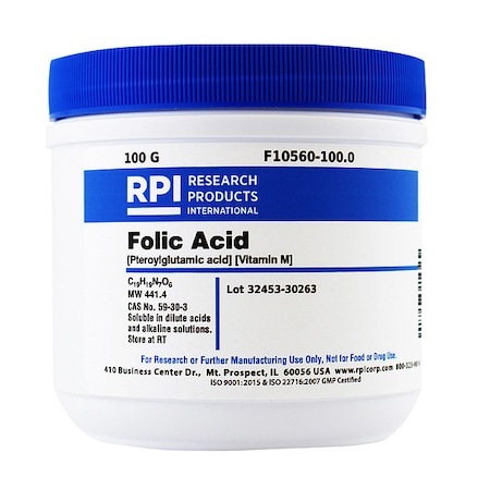 Folic Acid (Pteroylglutamic Acid), 100g MPN:F10560-100.0