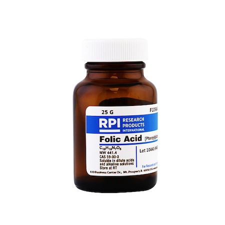 Folic Acid (Pteroylglutamic Acid), 25g MPN:F10560-25.0