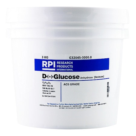 D-(+)-Glucose, Anhydrous, ACS Grade, 3kg MPN:G32045-3000.0