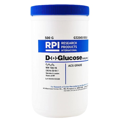 D-(+)-Glucose, Anhydrous, ACS Grade, 500g MPN:G32045-500.0