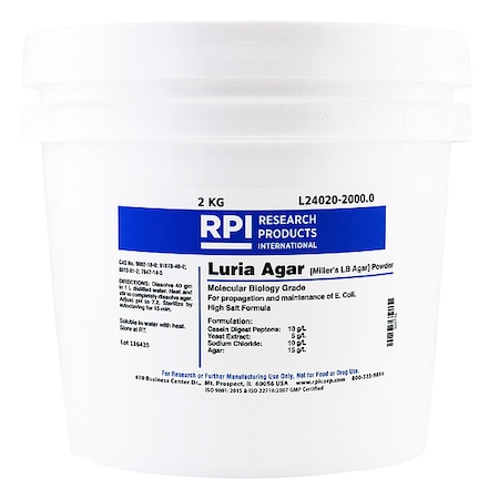 Luria Agar, Powder (Millers LB), 2kg MPN:L24020-2000.0