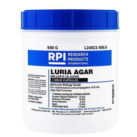 Luria Agar, 500g, Caplet, PK500 MPN:L24021-500.0