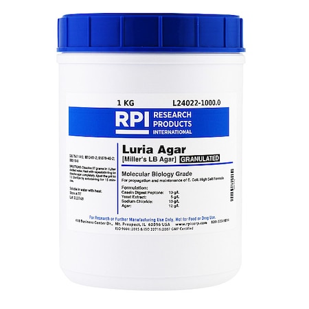 Luria Agar, Granulated (Millers LB), 1kg MPN:L24022-1000.0