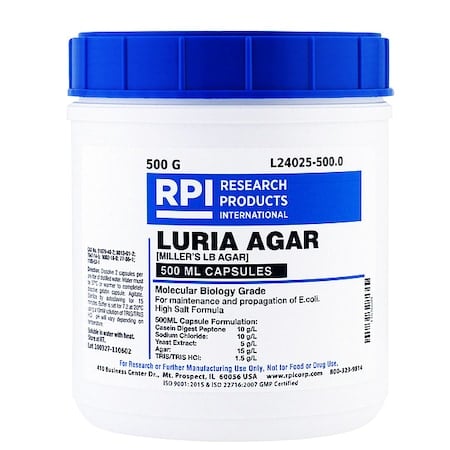Luria Agar, 500g, Caplet, PK25 MPN:L24025-500.0