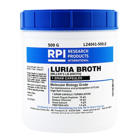 Luria Broth, 500g, Caplet, PK500 MPN:L24041-500.0
