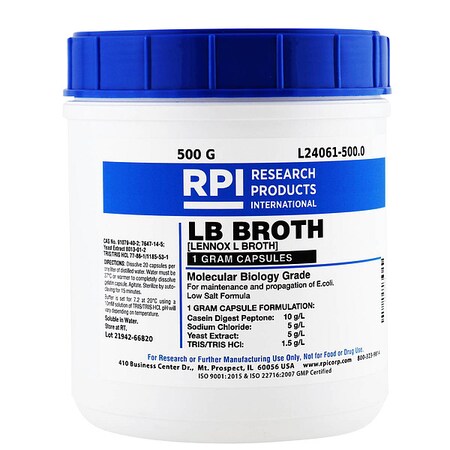 LB Broth (Lennox L), 500g, PK500 MPN:L24061-500.0