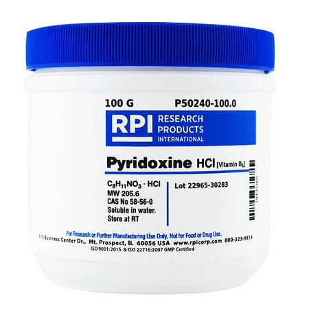 Pyridoxine Hydrochloride, 100g MPN:P50240-100.0