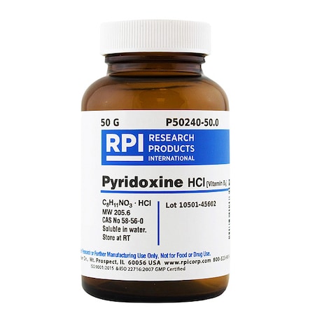 Pyridoxine Hydrochloride, 50g MPN:P50240-50.0