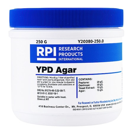 YPD Agar, 250g MPN:Y20080-250.0