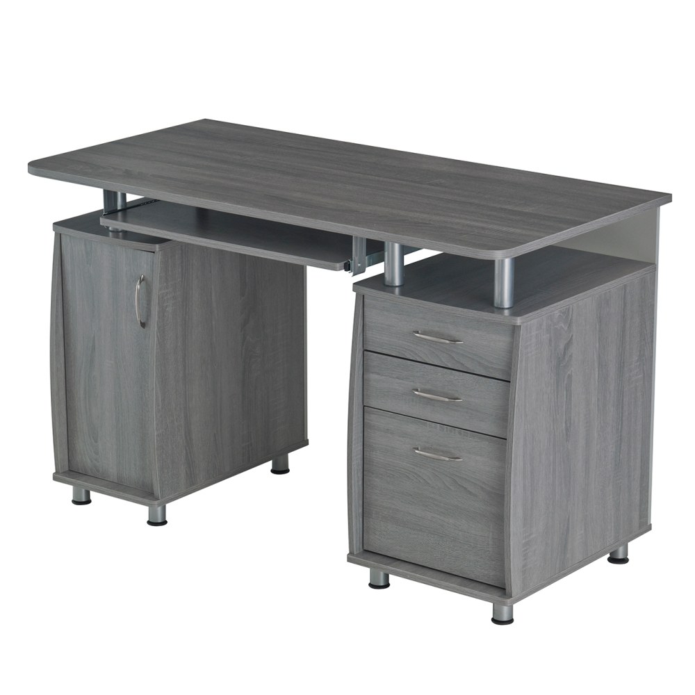 Techni Mobili Complete Workstation 48inW Computer Desk With Storage, Gray MPN:RTA-4985-GRY