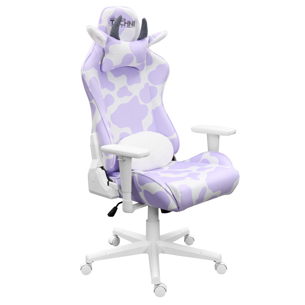 Techni Sport Cow Series Ergonomic Fabric Computer Gaming Chair, Lavender MPN:RTA-TS85-LAV
