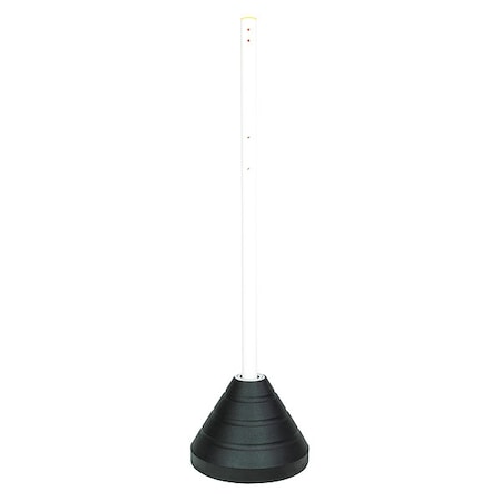 Sign Base with Post, Rubber/Plastic Black/White, 18