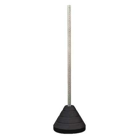 Sign Base with Post, Rubber/Plastic Black/Silver, 18