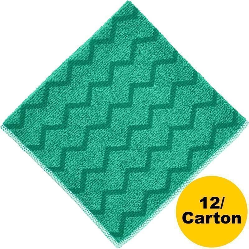 Rubbermaid Microfiber Cleaning Cloths, 16in x 16in, Green MPN:FGQ62000GR00