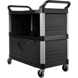Rubbermaid® Xtra™ Equipment Cart With Lockable Doors And Enclosed Sides 300 Lb. Capacity FG409500BLA