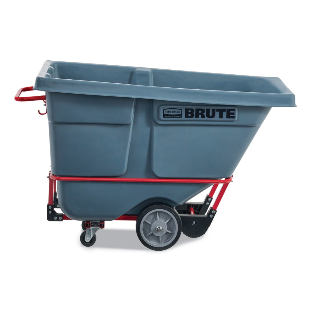 Rubbermaid Commercial BRUTE DURATILT Frame Tilt Truck, Heavy Duty, 0.5 cu yd, 1, 400 lb Capacity, Rotomolded Resin/Leakproof Polyethylene, Gray MPN:2192465