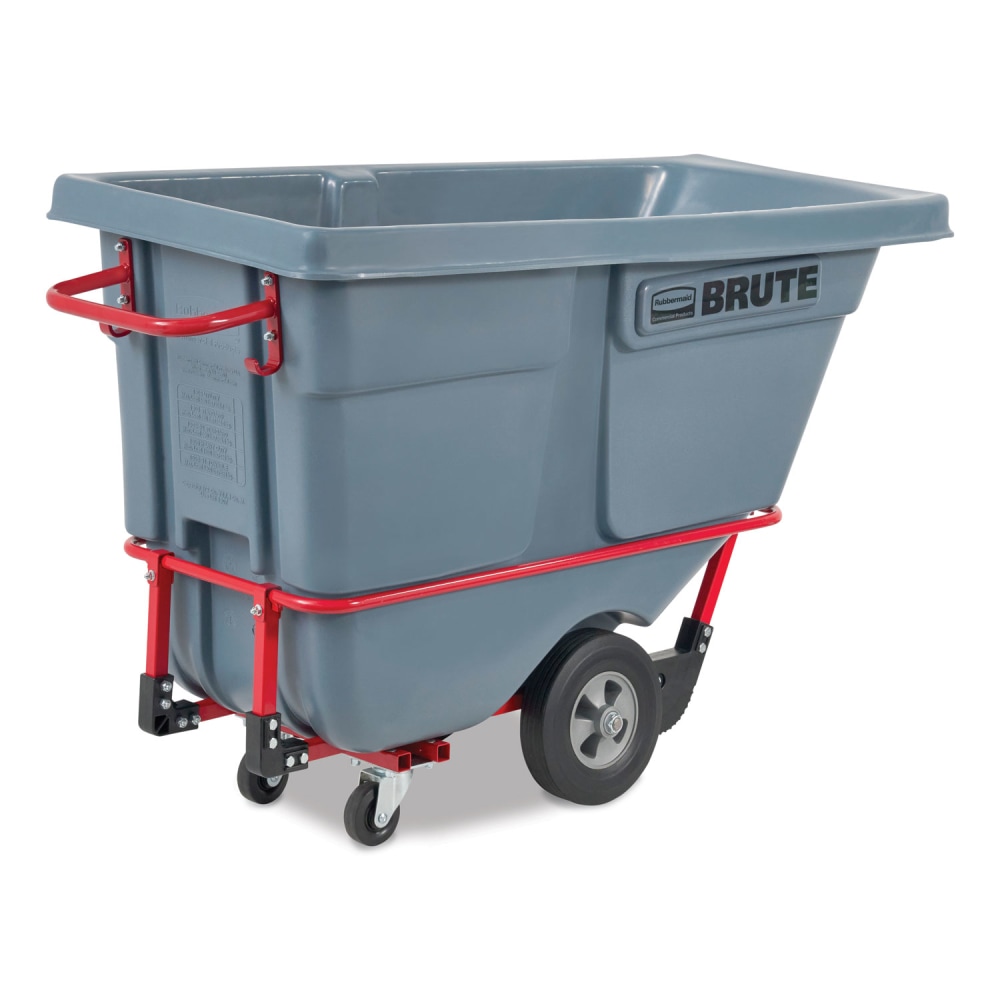 Rubbermaid Commercial BRUTE DURATILT Frame Tilt Truck, Standard Duty, 0.5 cu yd, 850 lb Capacity, Rotomolded Resin/Leakproof Polyethylene, Gray MPN:2192466