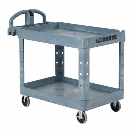 Utility Cart, 500 lb Load Capacity, 2 Shelves, 44 in L, 25 1/2 in W, 39 in H, Ergonomic Handle MPN:2192464