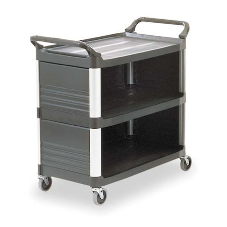 Enclosed Service Cart, Plastic, 300 lb Load Capacity, 3 Shelves, 40 3/8 in L, 20 in W, 37 4/5 in H MPN:FG409300BLA