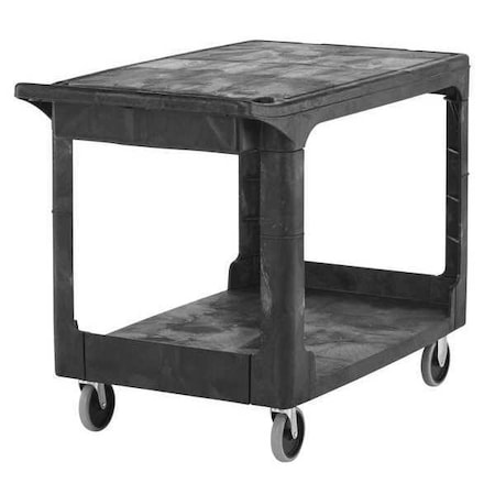 Medium Utility Cart, 2 Shelf, Black, High Density Structural Foam, 500 lb. Load Capacity, 2 Shelves MPN:FG452589BLA