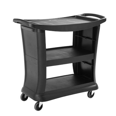 Enclosed Service Cart, Plastic, 300 lb Load Capacity, 3 Shelves, 39 in L, 21 in W, 38 in H MPN:FG9T6800BLA