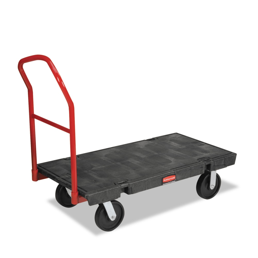 Rubbermaid Commercial Platform Truck, 2, 000 lb Capacity, 24 x 48 x 7, Black MPN:FG444100BLA