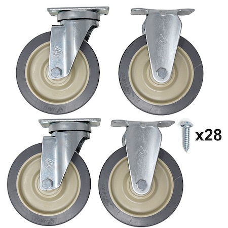 Plate Casters, 200 lb Cap, Gray MPN:GRFG4546L30000