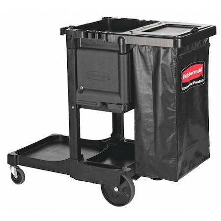 Executive Janitorial Cleaning Cart, Black MPN:1861430