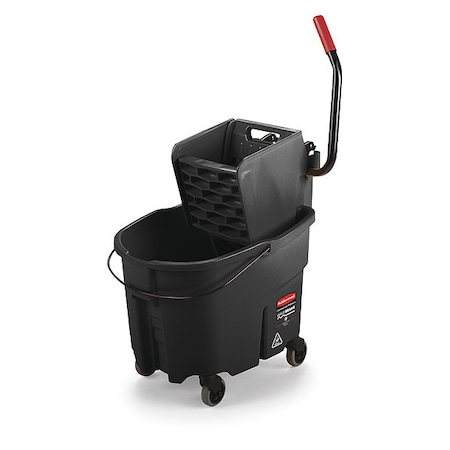8 3/4 gal WaveBrake Side Press Mop Bucket and Wringer, Black, Polypropylene MPN:1863896