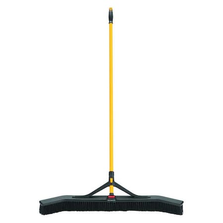 36 in Sweep Face Push Broom, Medium, Synthetic, Black MPN:2018728