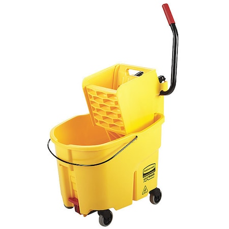 8 3/4 gal WaveBrake Side Press Mop Bucket and Wringer, Yellow, Plastic MPN:2031764