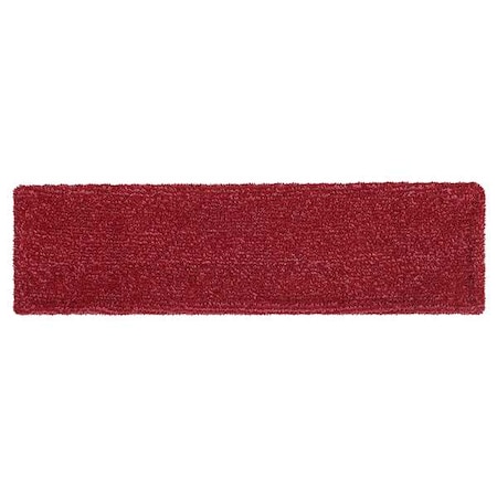 Flat Mop Pad, Clip-On Connection, Red, Microfiber MPN:2132423