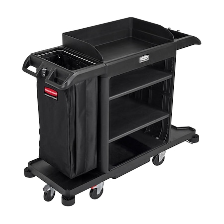 Housekeeping Cart, Plastic Frame, Black MPN:2202581