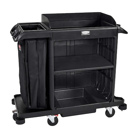 Housekeeping Cart, Plastic Frame, Black MPN:2202585