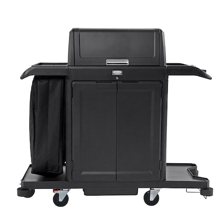 Housekeeping Cart, Plastic Frame, Black MPN:2202587