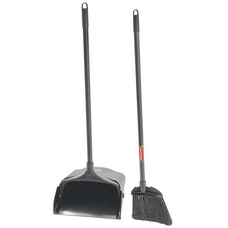 Lobby Broom and Open Dust Pan Set, 28 in Length, Sweep Face 7 7/8 in, 5 in trim MPN:59JM15