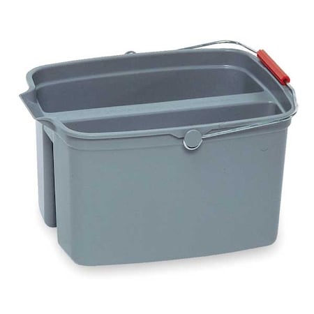 4 1/4 gal Rectangular Split Bucket, 10-1/8 in H, Gray, Plastic MPN:FG261700GRAY