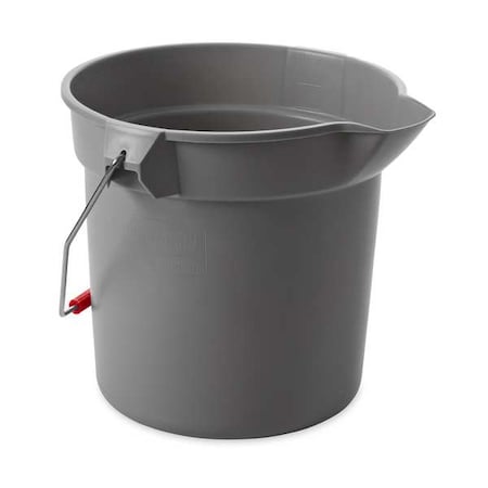 2 1/2 gal Round Bucket, 10-1/4 in H, 10 1/2 in Dia, Gray, Plastic MPN:FG296300GRAY