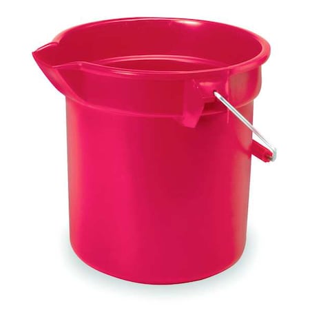 2 1/2 gal Round Bucket, 10-1/4 in H, 10 1/2 in Dia, Red, Plastic MPN:FG296300RED